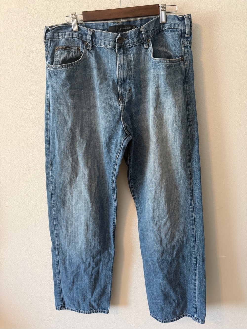 Calvin Klein Jeans Men's Light Blue Straight Leg Denim